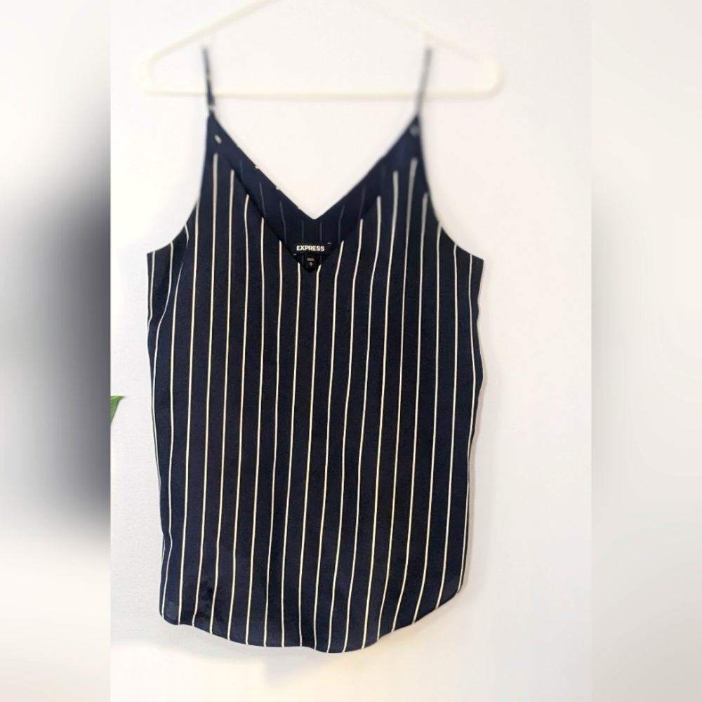 Express blue and white. Striped Tank Top